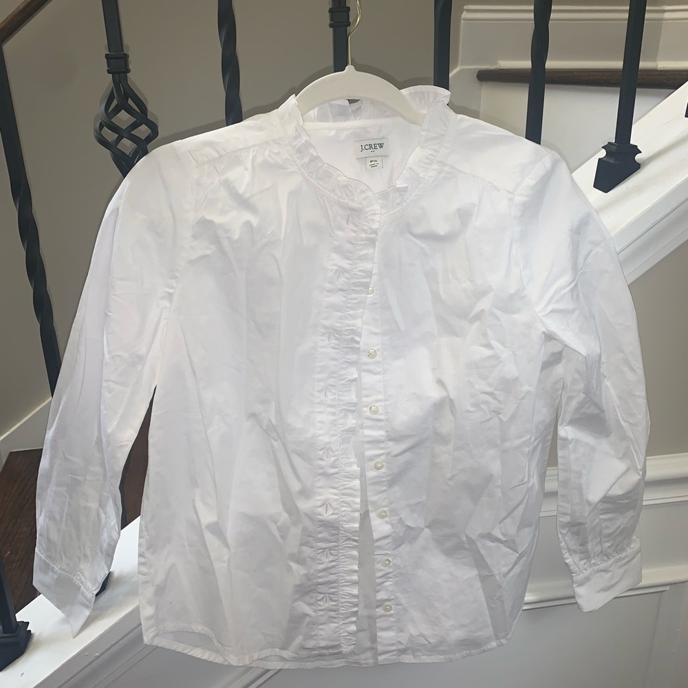 NWT J. Crew ruffle neck blouse SP